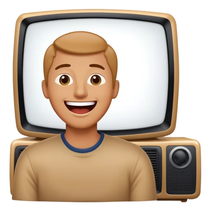 person watching a comedy show on TV sticker