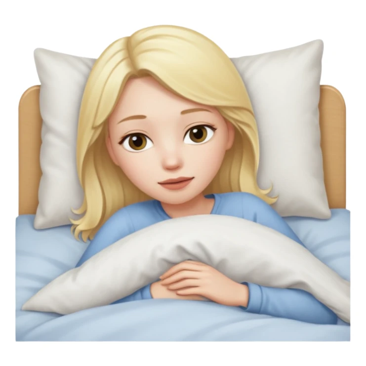 blonde girl laying in bed sticker