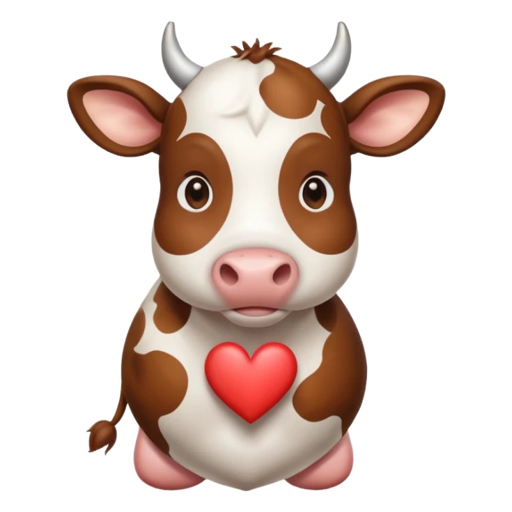 vaca con corazon de amor para copiar y pegar sticker