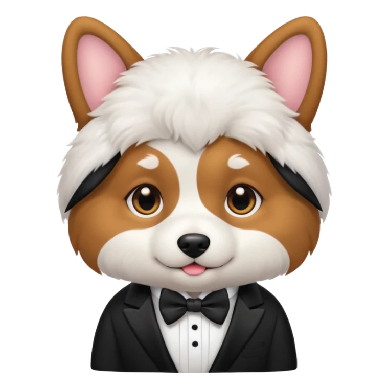 kawaii dog in a tuxedo sticker