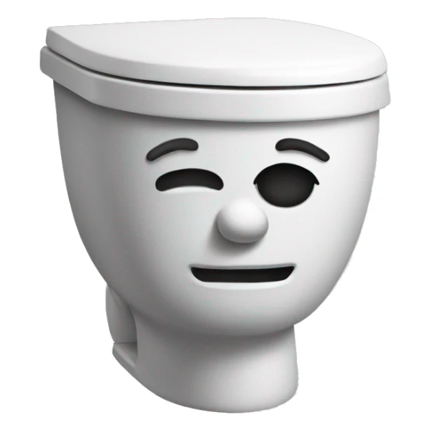 toilet with mans head sticking out sticker