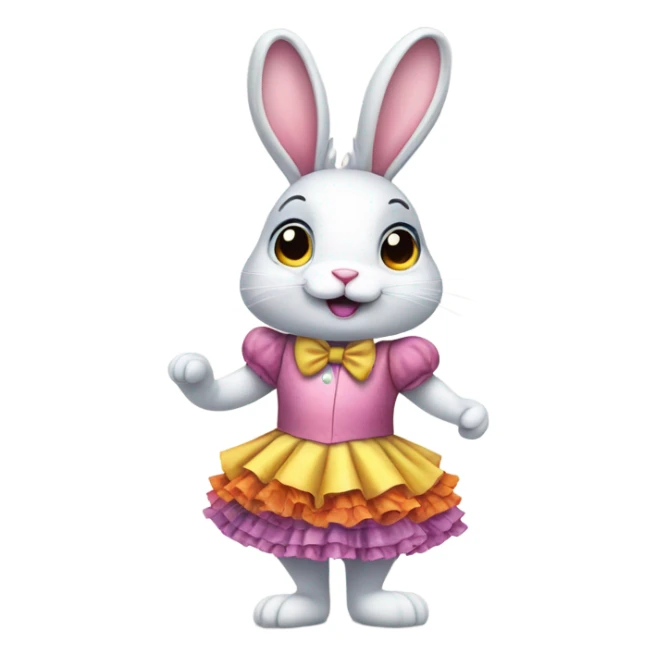 Bunny wearing a dress  sticker