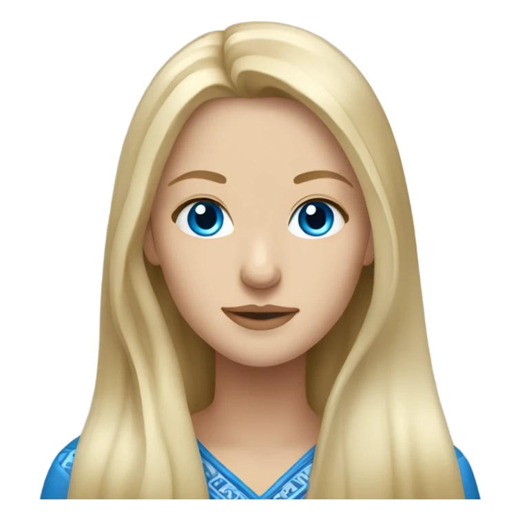 Blonde Slavic women with long hair and blue eyes  sticker
