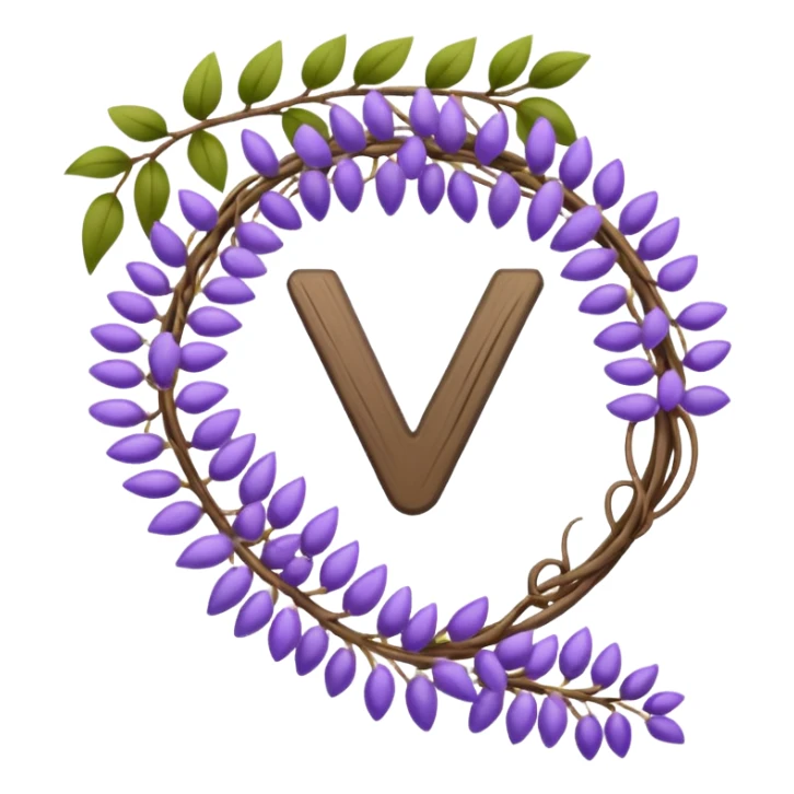 emoji check mark made out of wisteria vine sticker