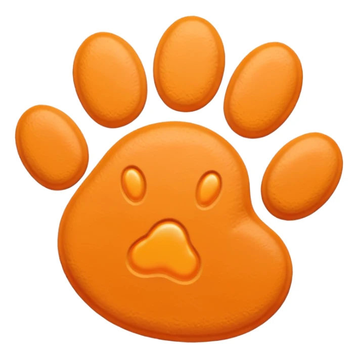a pastel orange pawprint sticker