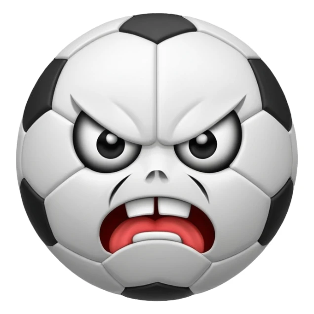 BALON DE FUTBOL CON CARAS ENFADOS sticker