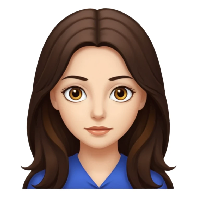 Renee Sands with long dark brown hair, hazel eyes sticker