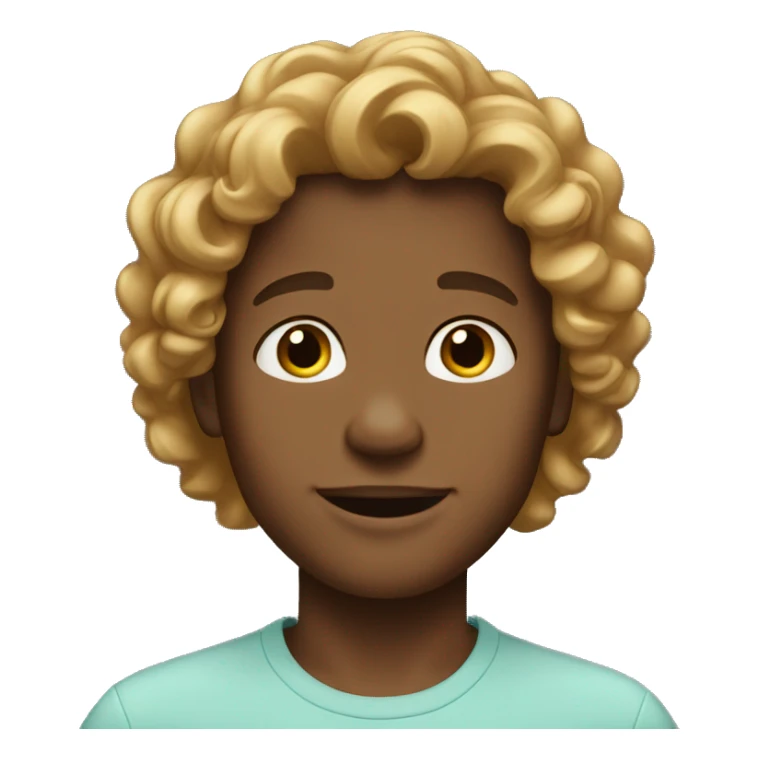 boy with caramel blond loose curls sticker