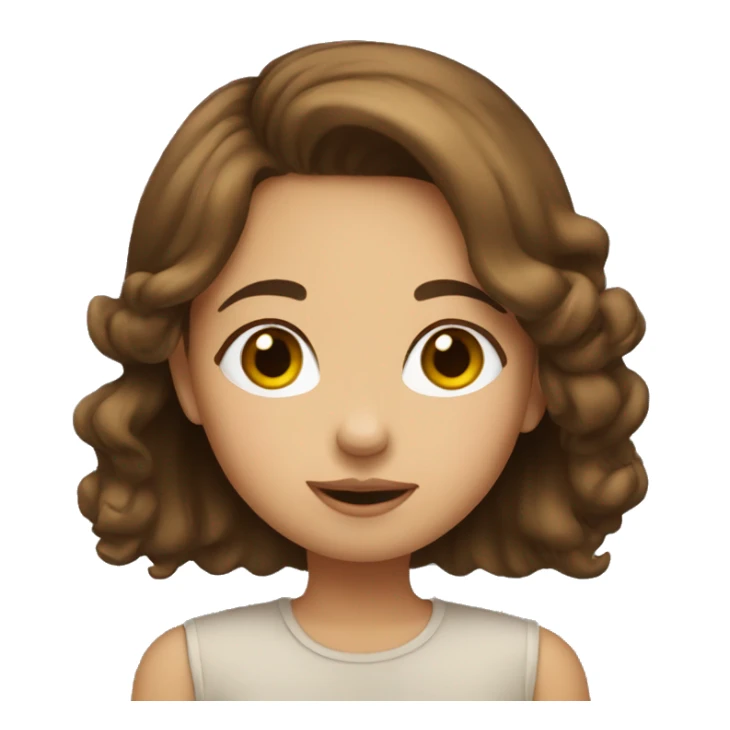 girl with brown  hair sending a kiss sticker