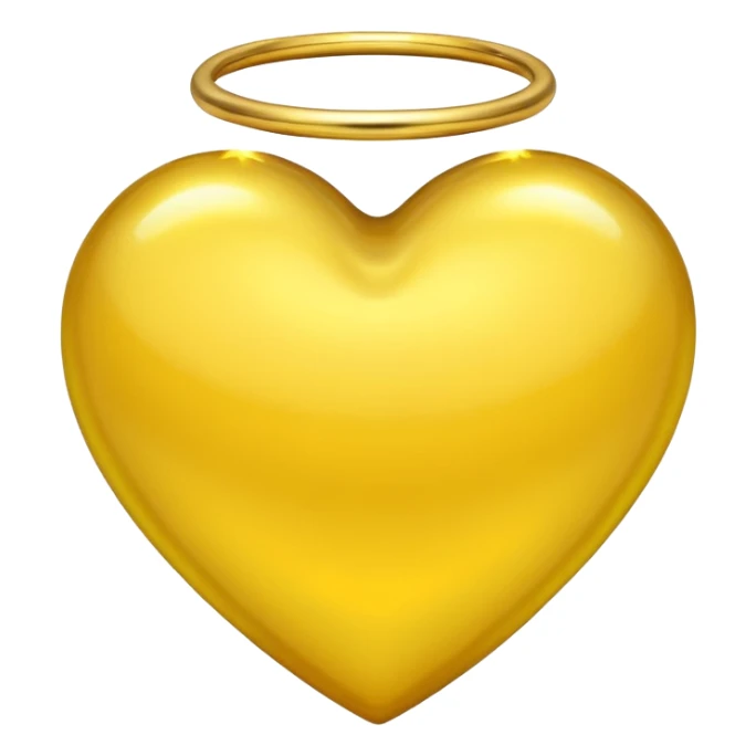 yellow heart with a golden halo sticker