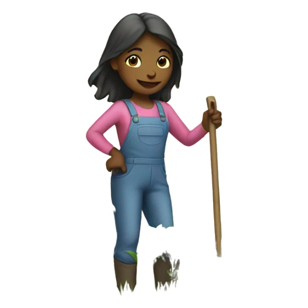 Girl gardening sticker