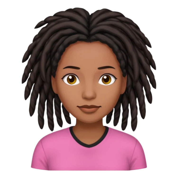 Woman brown skin with black locs pink shirt sticker