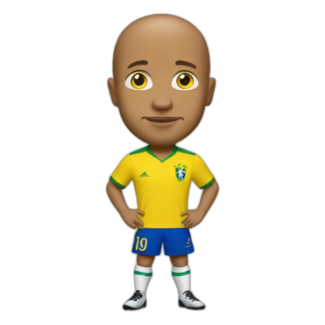 Roberto Carlos wearing yellow Brazil jersey sticker