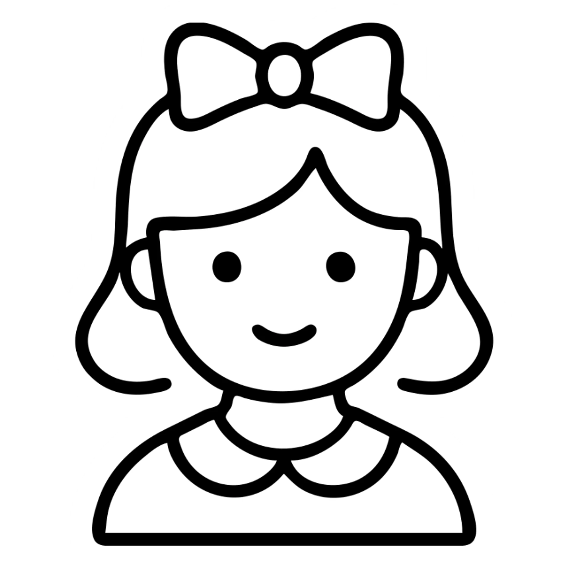 coquette girl, simple outlined look sticker