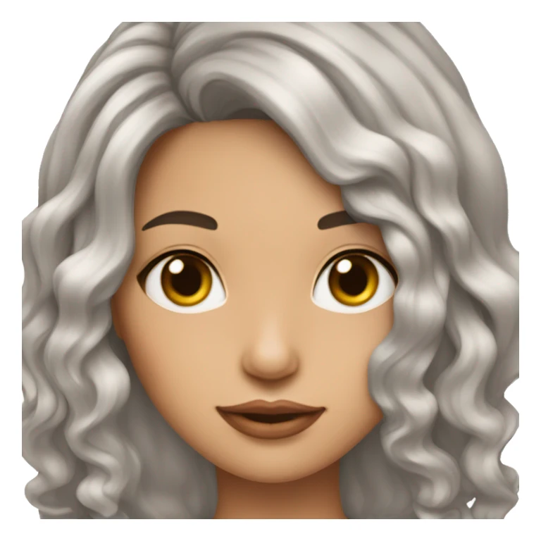 mujer joven piel morena clara con cabello ondulado sticker