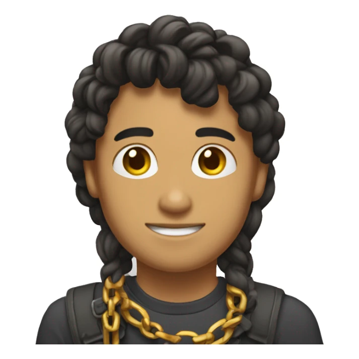 Muchacho mulatico con trenzas y cadenas de oro sticker