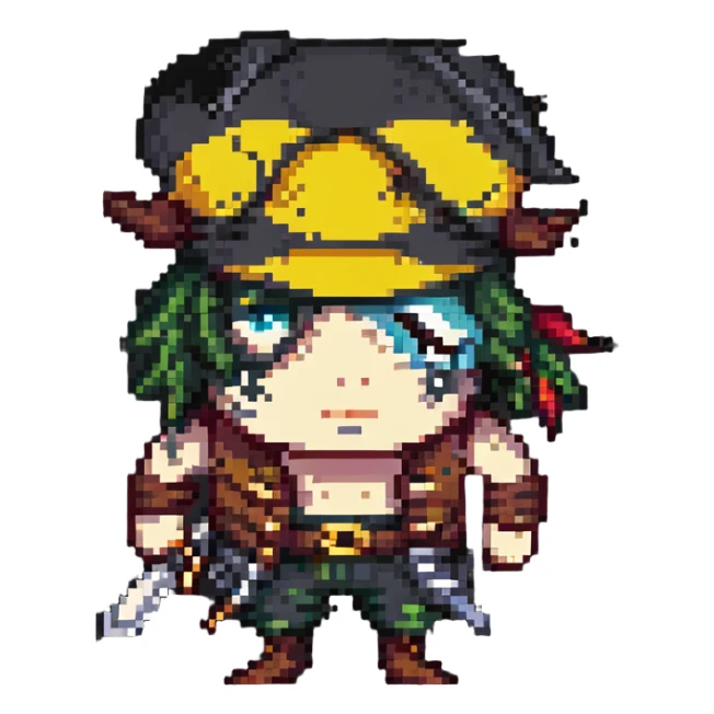 blue eyed pirate with a scar over one eye sticker