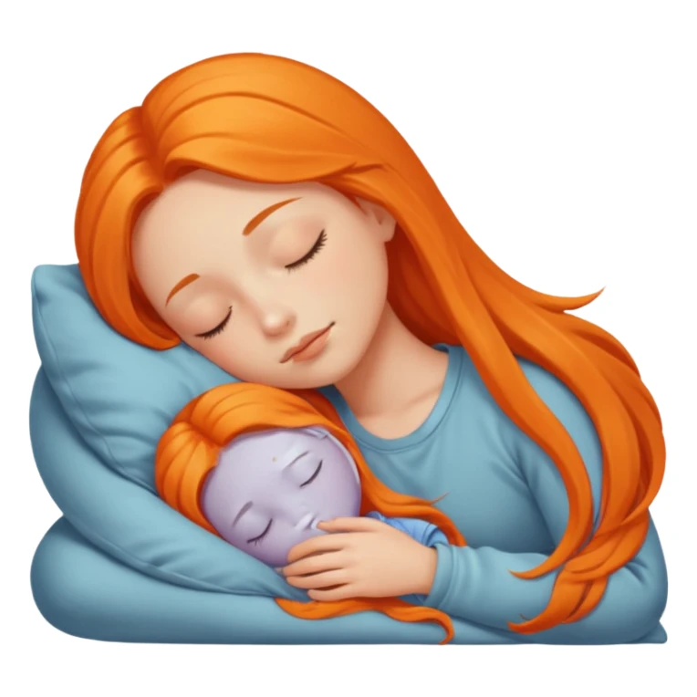 Orange long hair girl sleeping sticker