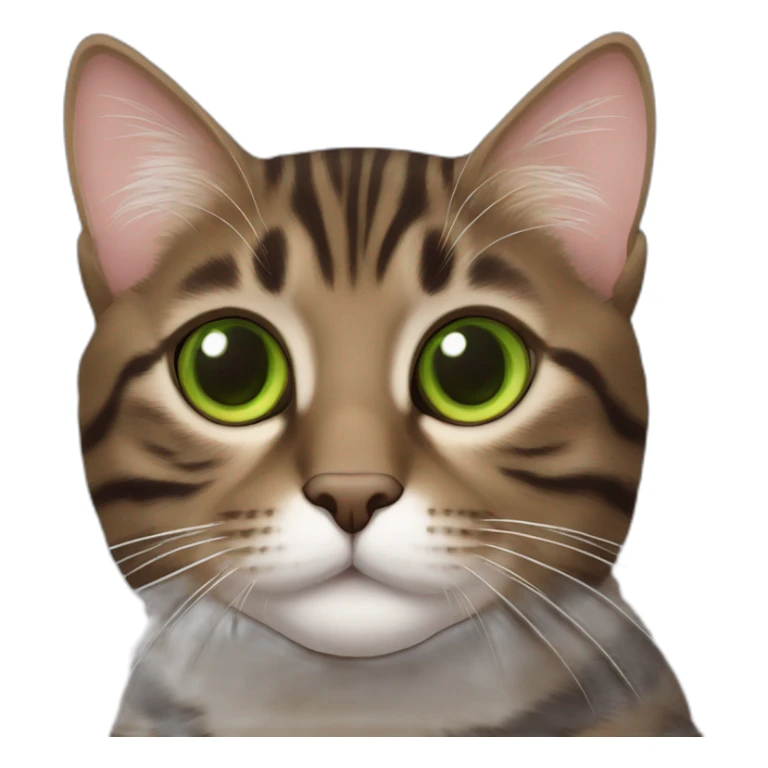 Dark Brown europen tabby cat, Green eyes sticker