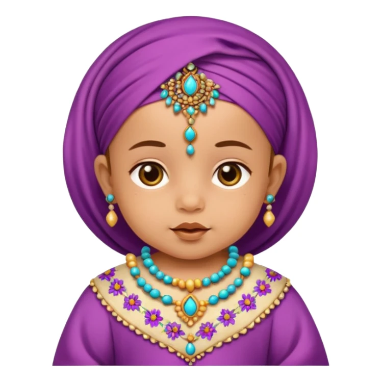  baby, dressed in colorful ghalibiya with delicate decorations sticker