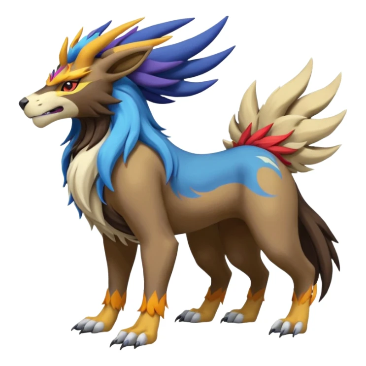 Xerneas-Raikou-Entei-Fakémon-hybrid-creature (full body)  sticker