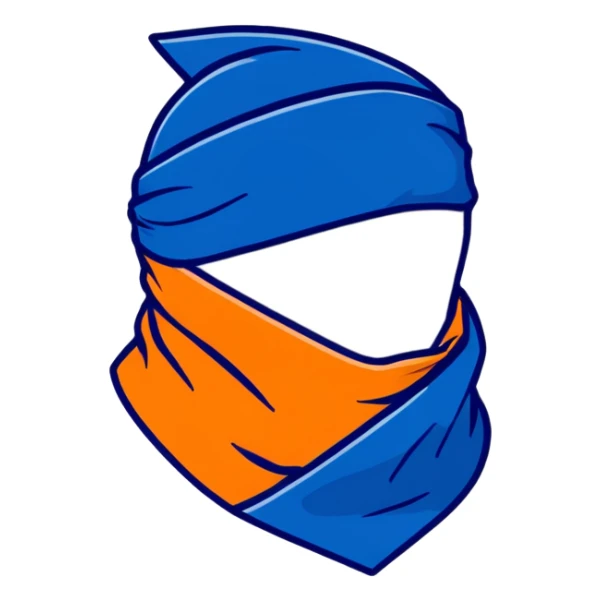unfolded blue bandana sticker