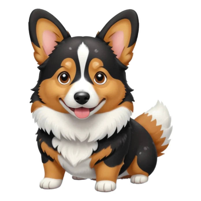 black tricolor corgi in snow sticker