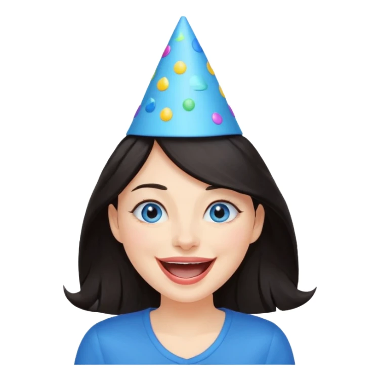 Laughing and fun dark hair woman with blue eyes sticker