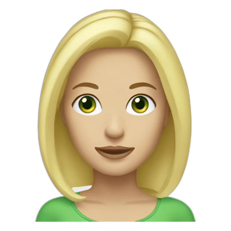 caucasian blonde woman with green eyes sticker