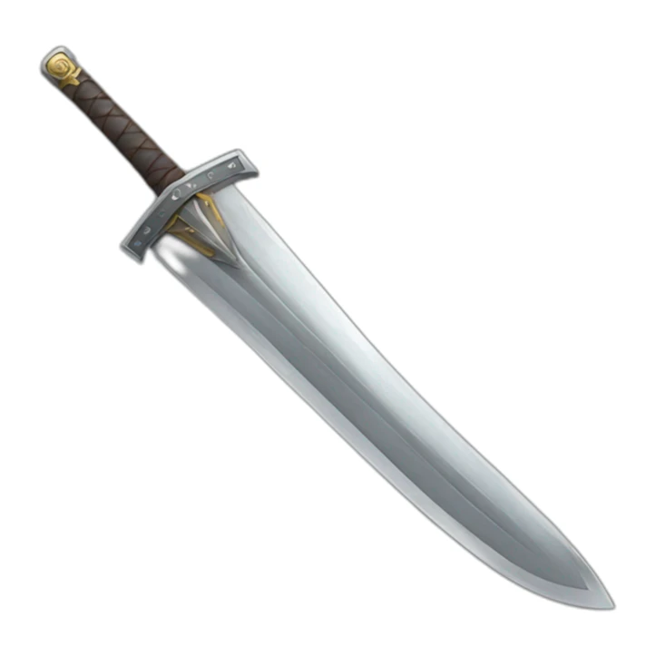 Sword blade made of a building sticker