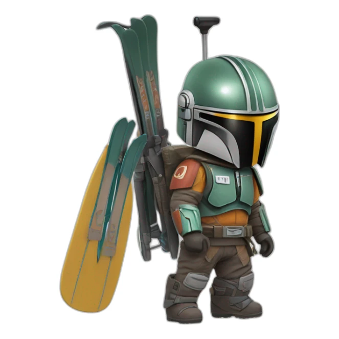 Mandalorien qui fait du ski alpin sticker