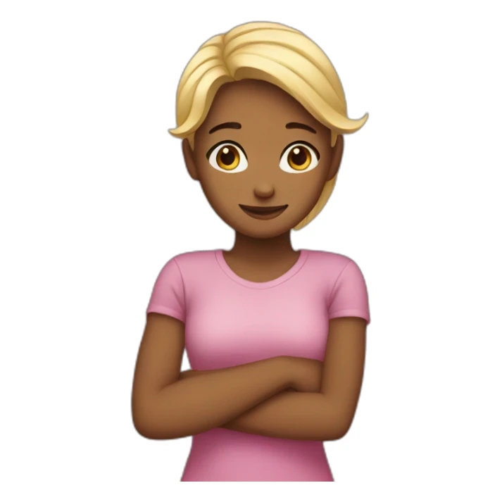 girl selfhugging sticker