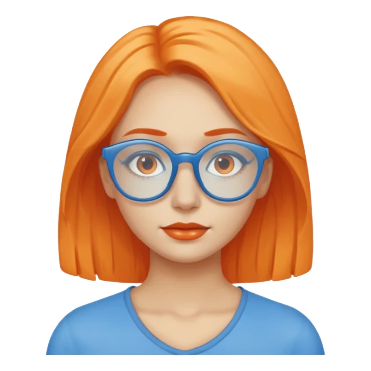 blue skinned orange glassed woman sticker