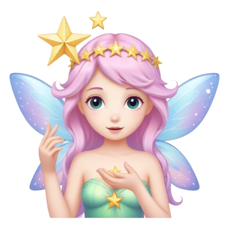 Pastel fairy transparent star sticker