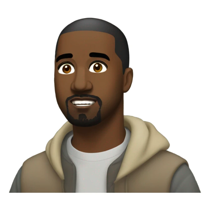Kanye West in front of a mountain range sticker