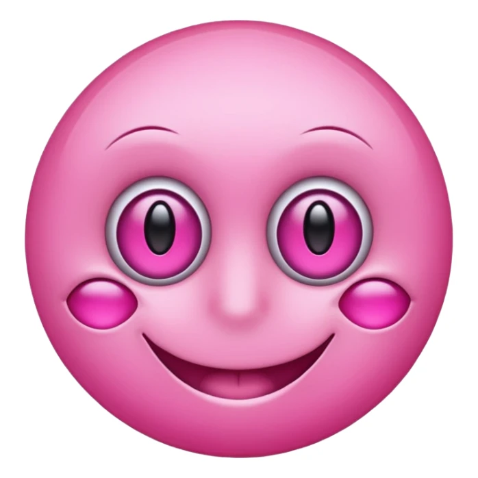 Emotional eyes smiley face with pink shine around it sticker