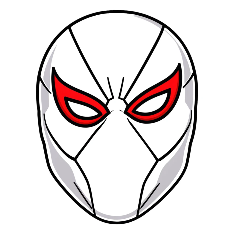 Spider-Man face mask only, classic red mask with white eyes sticker