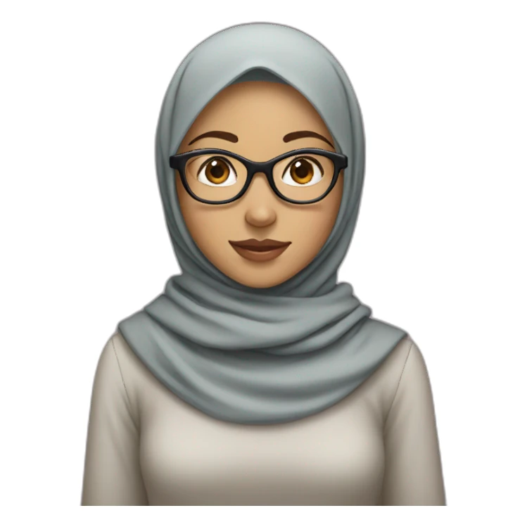 a girl with hijab and glasses sticker