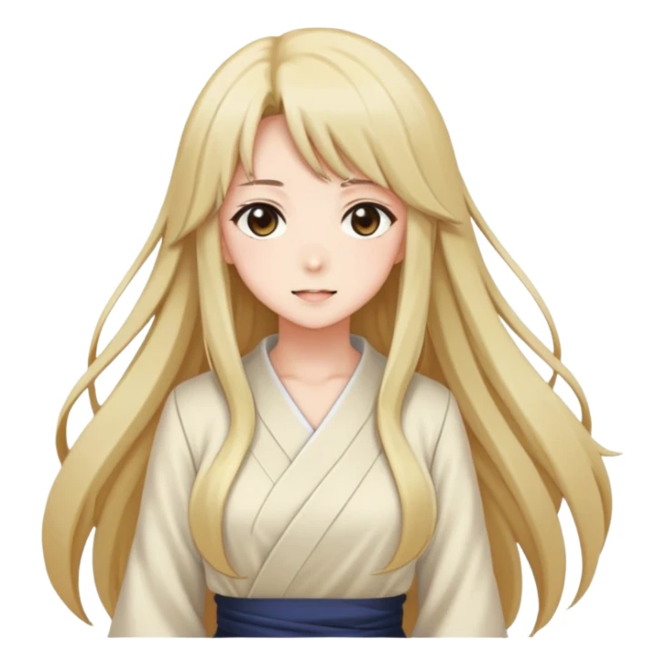 Anime girl with full figure, long hair, tasteful design sticker