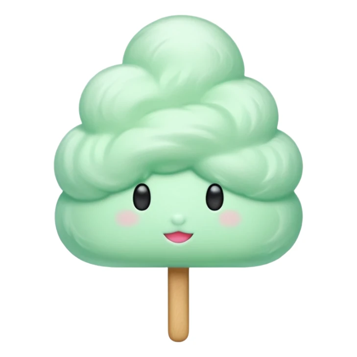 green Cloud Cotton Candy – light white puff, oversized and airy. sticker