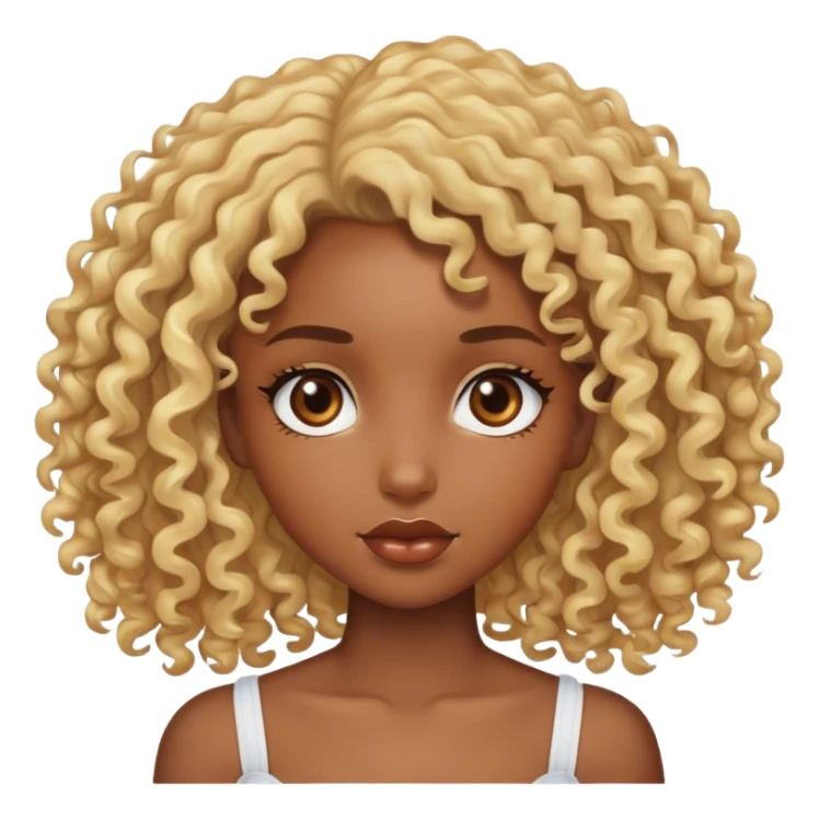 hot curly blonde black girl sticker