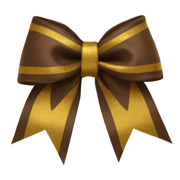 Brown and Gold cheerleading bow sticker
