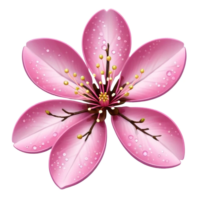 Stylized pink glitter cherry blossom flower (sakura) sticker