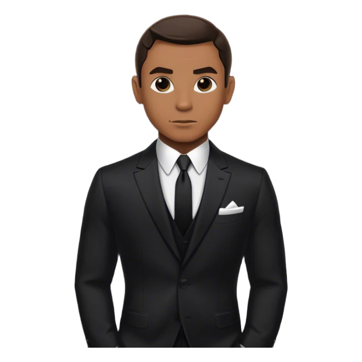 a james bond in a custom suit, black on black sticker