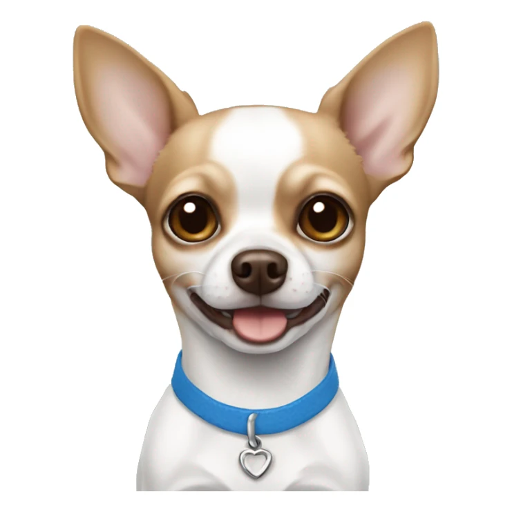 Chihuahua white with blue and brown sticker