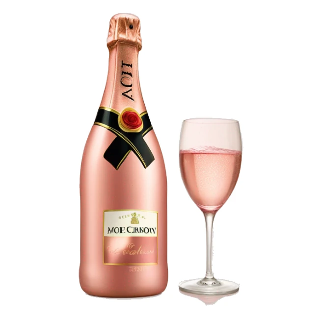 Bottle of Moët et Chandon Rose Champagne sticker