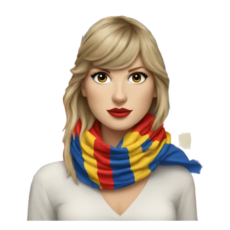 Taylor Swift wearing a Romanian flag as a scarf  sticker