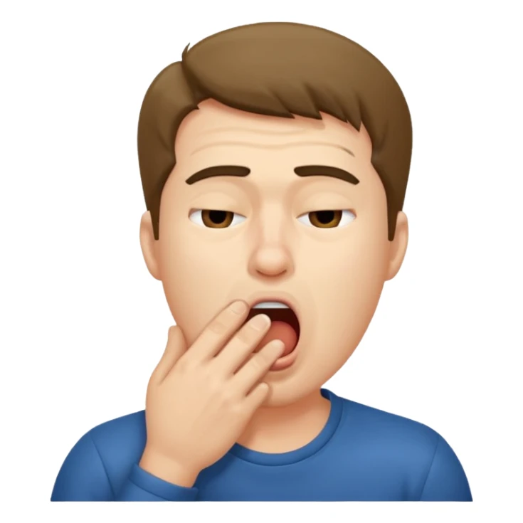 man Yawning with Hand on Mouth, sticker