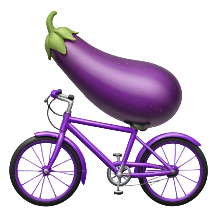 An eggplant riding a bike sticker