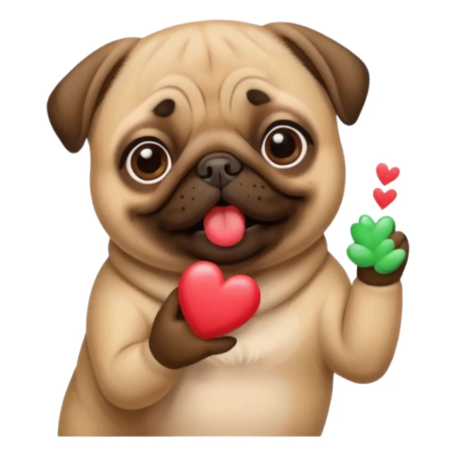 Pug blowing kisses sticker